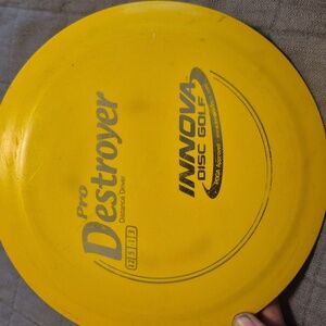 INNOVA Pro Destroyer Distance Driver 12/5/-1/3 Yellow+silver Disc Golf Frisbee